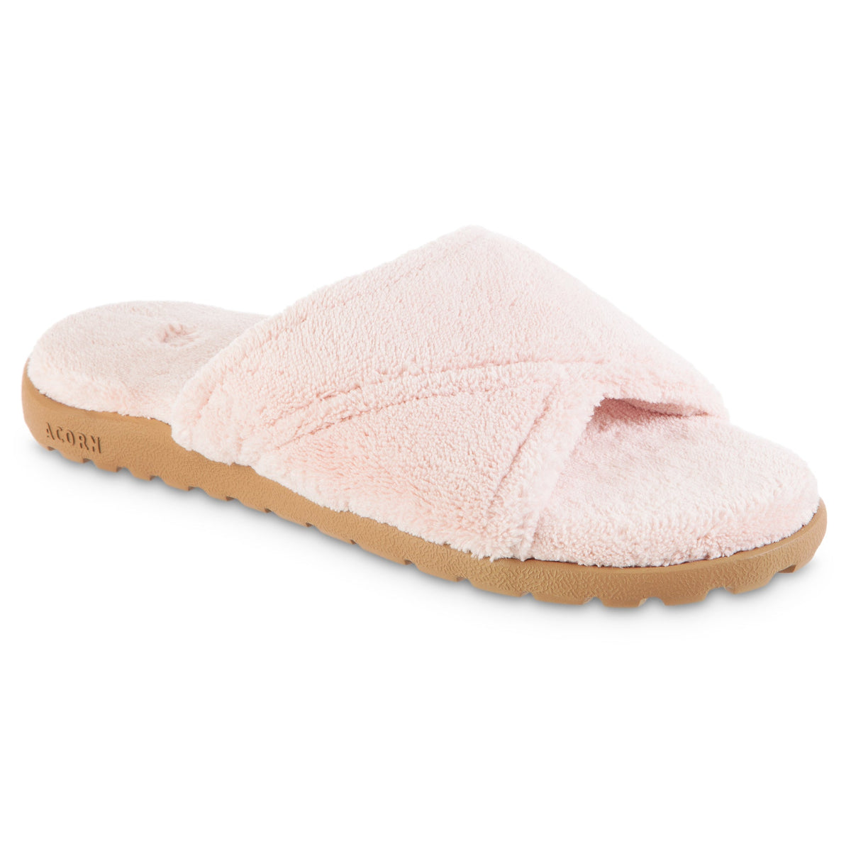 Women's Sunday Spa Cross-Wrap Slide Pink Slippers
#color_pink