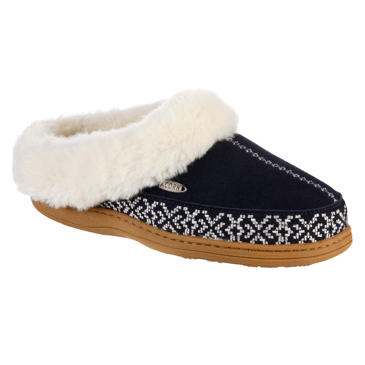 Women's Navy Blue Greta Embroidered Clog Slipper

#color_navy-blue