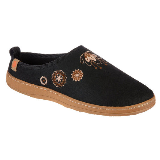 Acorn Women's Alexandra Clog Three Quarter Profile Black#color_black