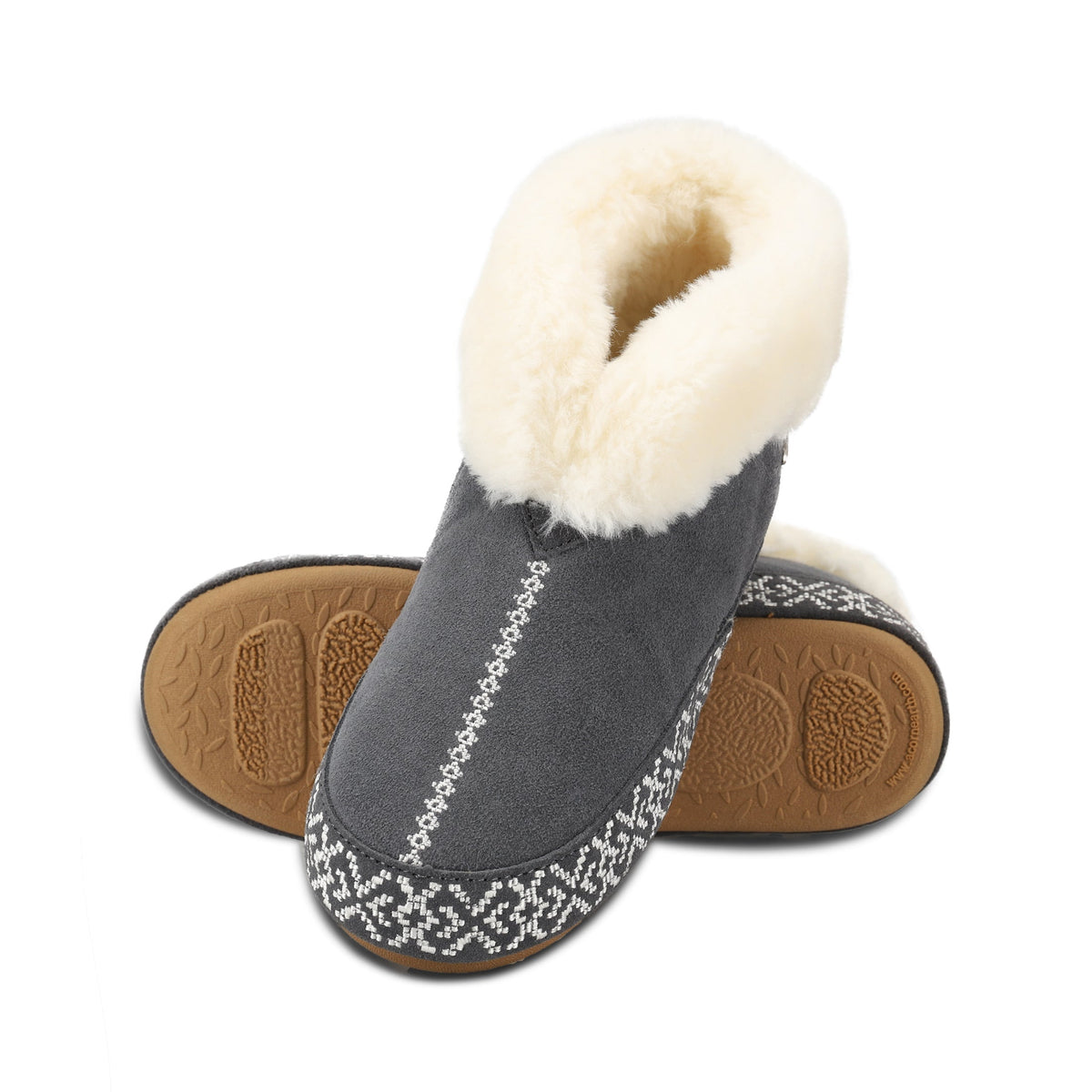 25200 Women's Greta Embroidered Bootie Slipper #color_mineral