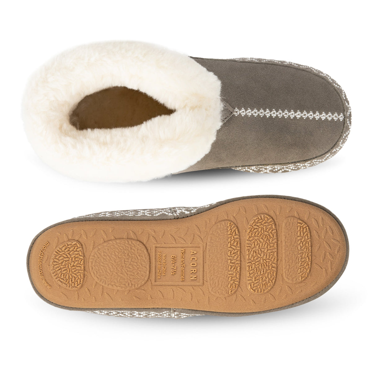 25200 Women's Greta Embroidered Bootie Slipper #color_timber