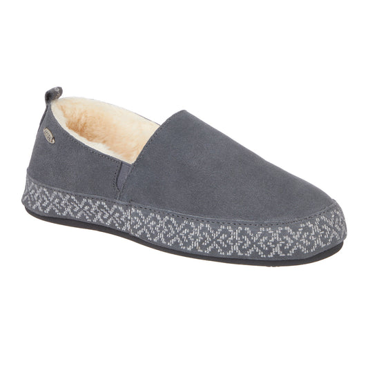 Men's Acorn Granger Moccasin slipper with soft suede upper and plush lining, designed for cozy indoor wear.

#color_mineral