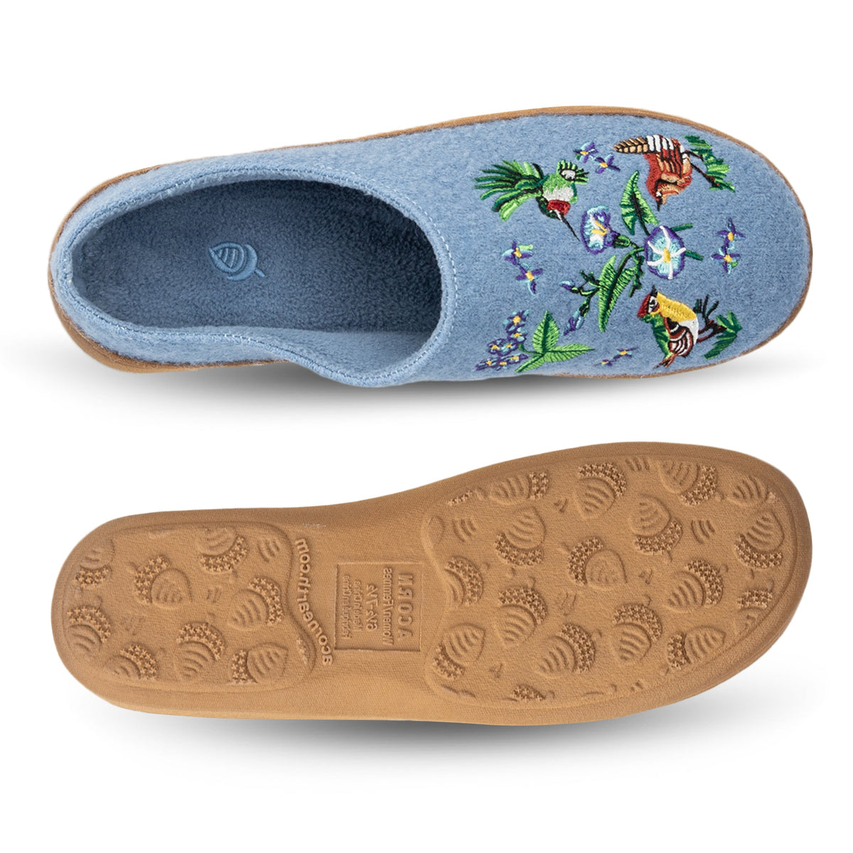 25207 Women's Embroidered Boiled Wool Clog #color_denim