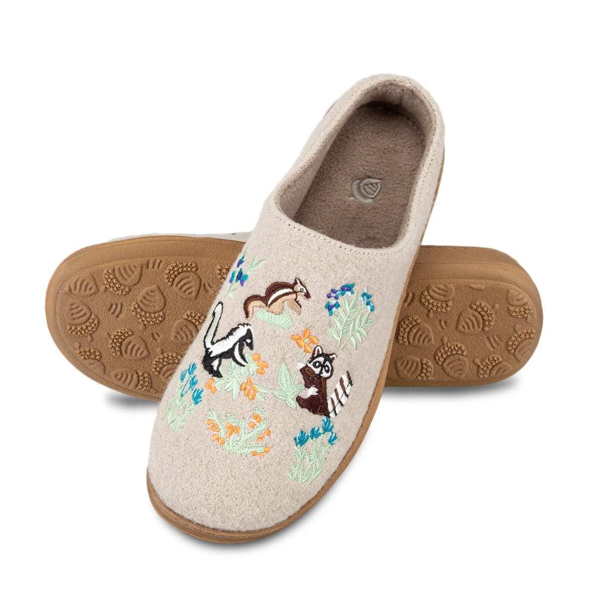 25207 Women's Embroidered Boiled Wool Clog #color_oatmeal-heather
