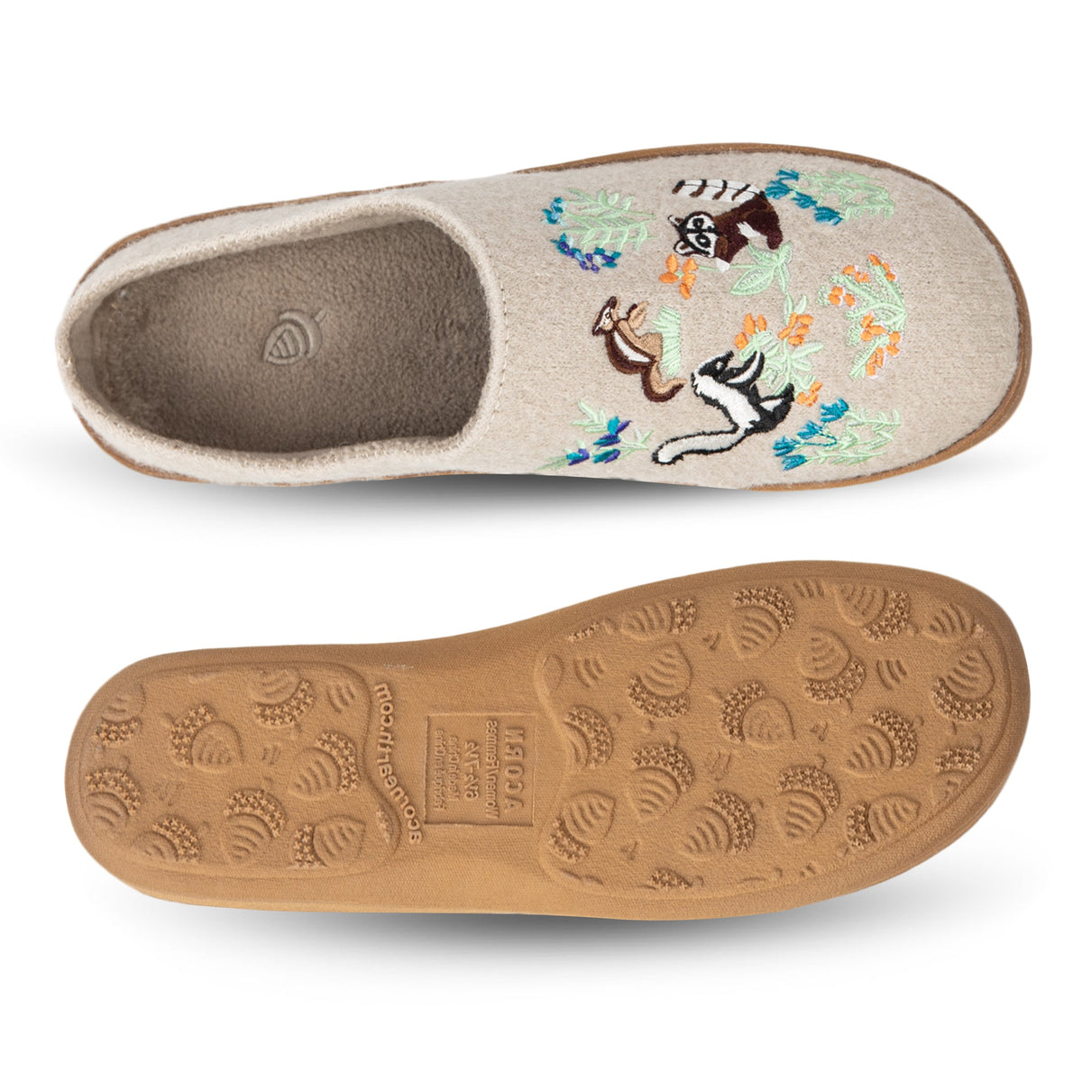 25207 Women's Embroidered Boiled Wool Clog #color_oatmeal-heather