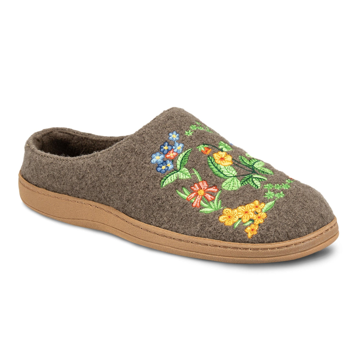 25207 Women's Embroidered Boiled Wool Clog #color_timber