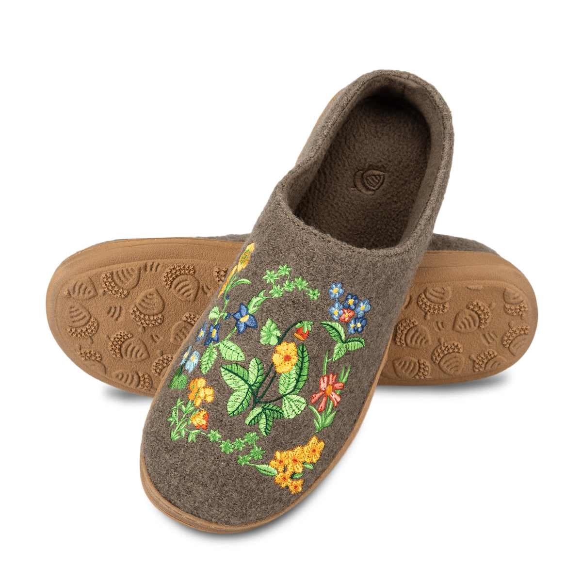 25207 Women's Embroidered Boiled Wool Clog #color_timber