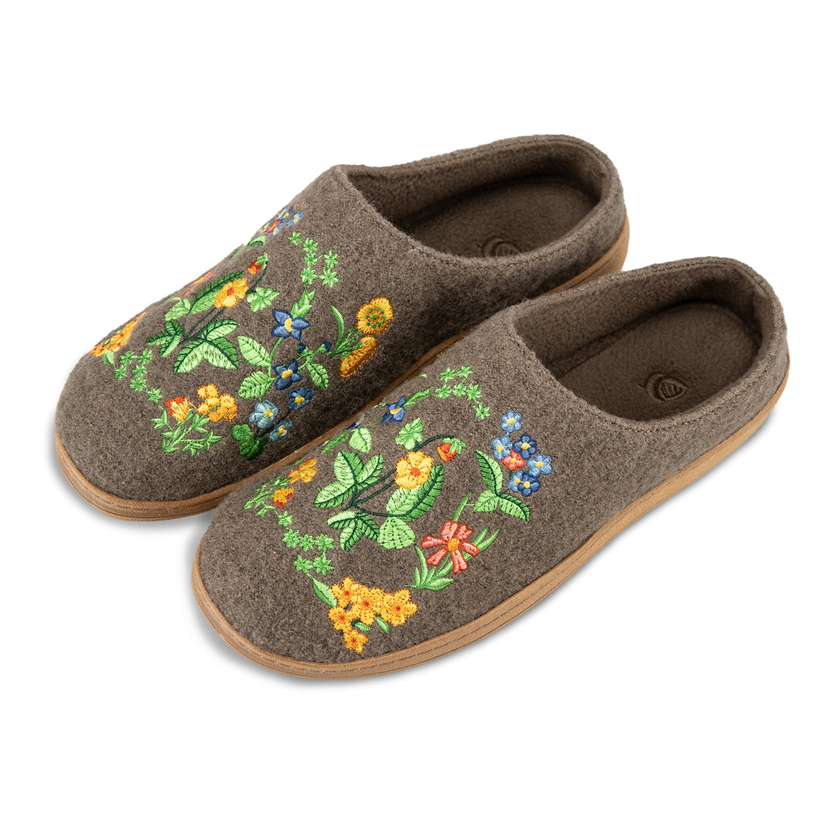 25207 Women's Embroidered Boiled Wool Clog #color_timber