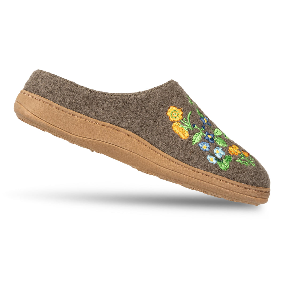 25207 Women's Embroidered Boiled Wool Clog #color_timber