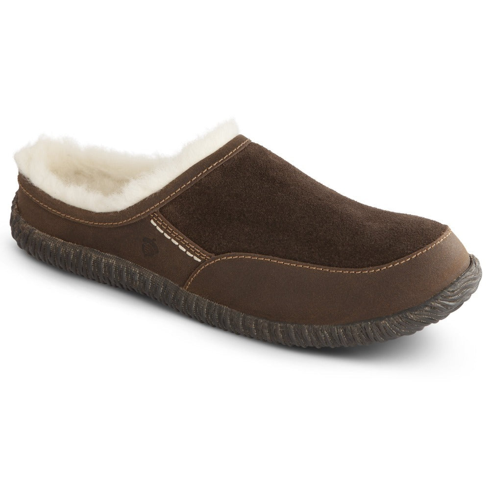 Acorn Rambler Slide in Chocolate Profile View#color_chocolate