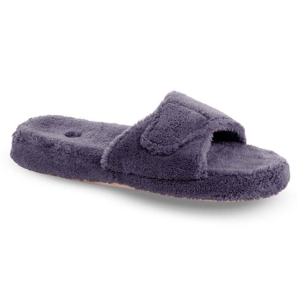 Women's Spa Slide Slippers in Ink Right Angled View#color_ink