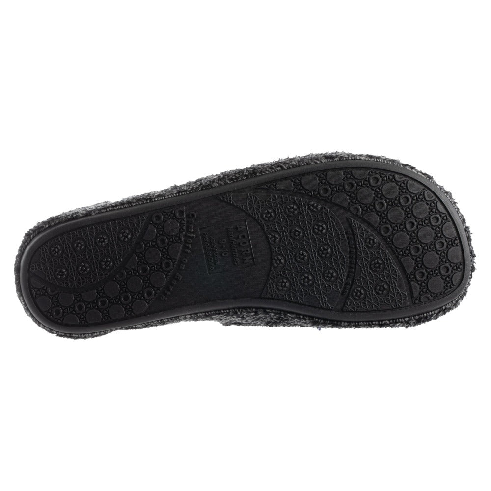 Men's Spa Slide Slippers in Black Bottom Sole Tread#color_black