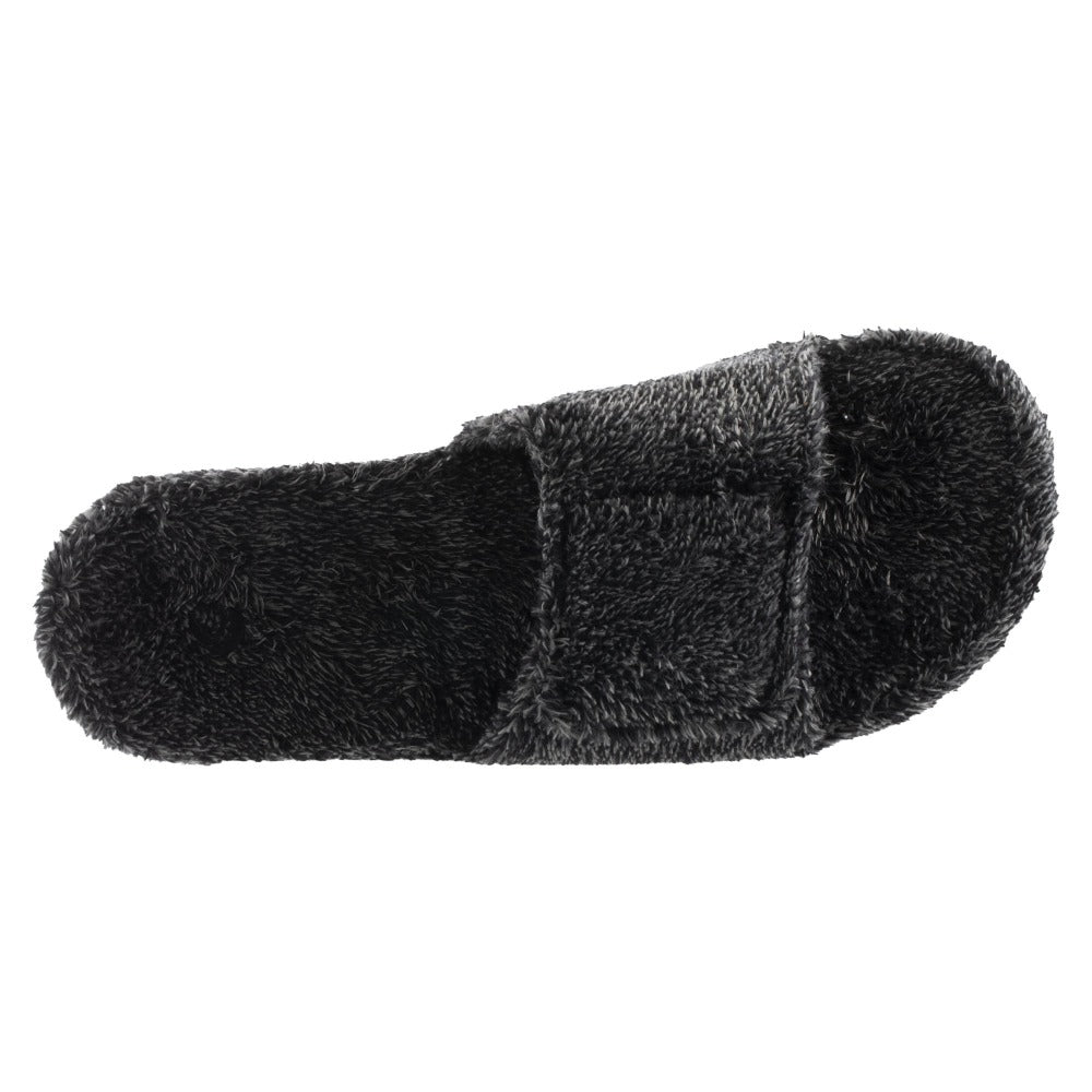 Men's Spa Slide Slippers in Black Inside Top View#color_black