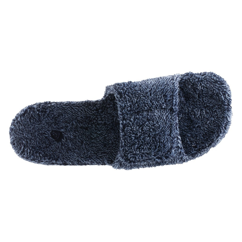 Men's Spa Slide Slippers in Navy Heather Inside Top View#color_navy-heather