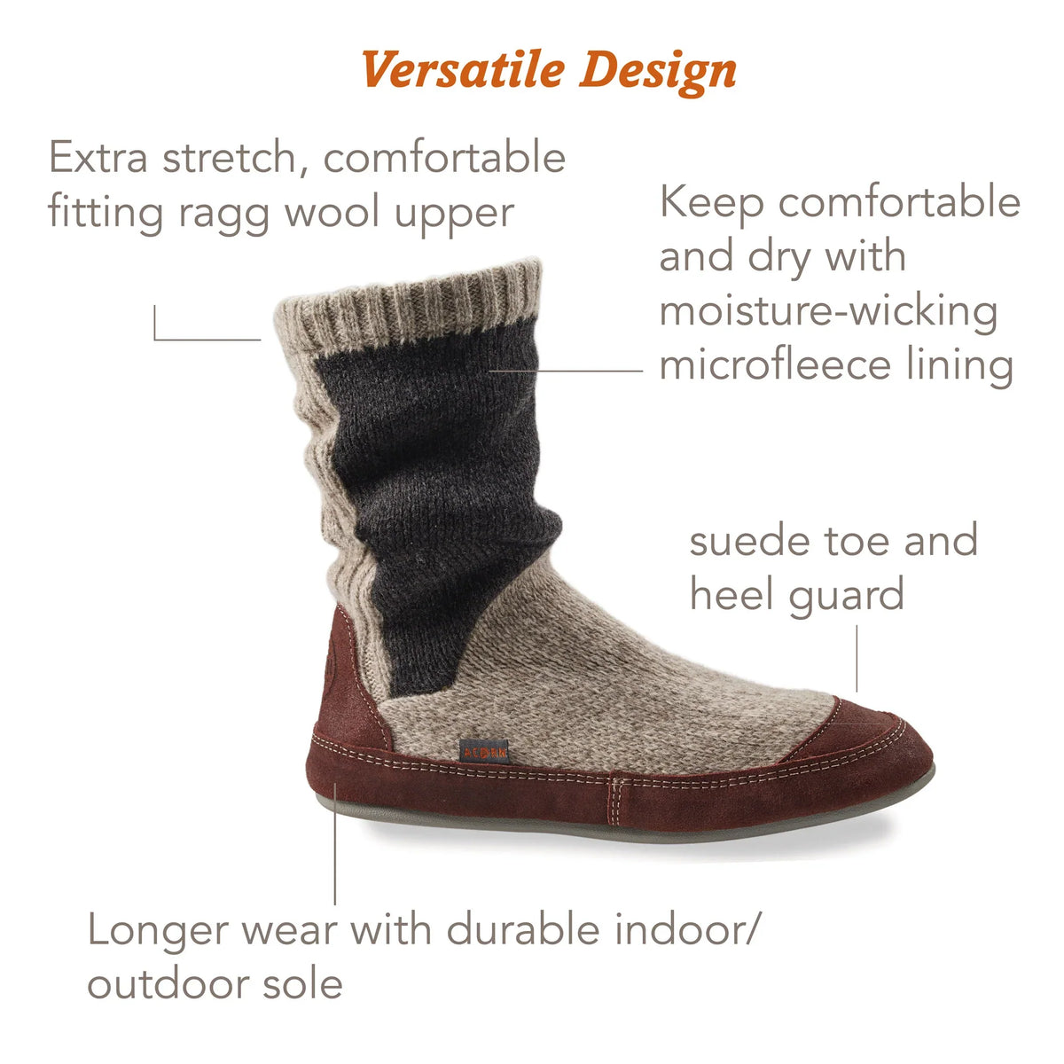 Women's Slouch Charcoal Boot Slippers

#color_charcoal