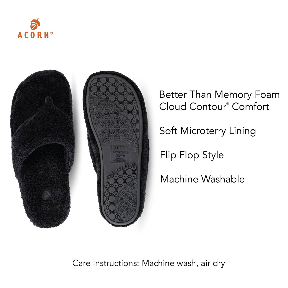 Women's Spa Black Flip Flop Slippers

#color_black