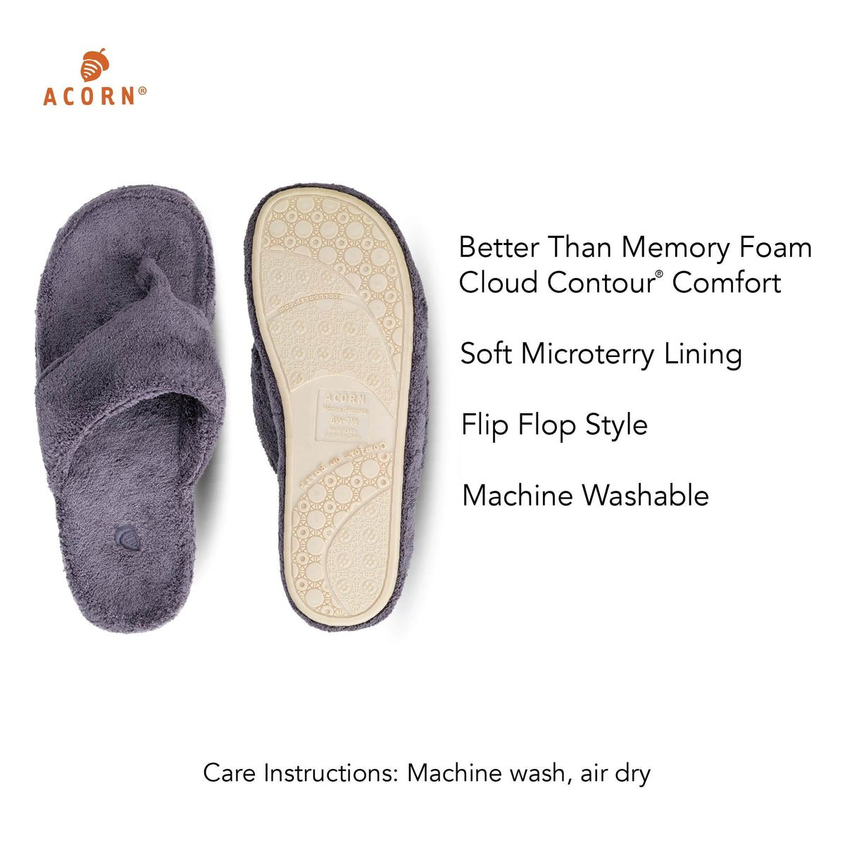 Women's Spa Ink Colored Flip Flop Slippers

#color_ink
