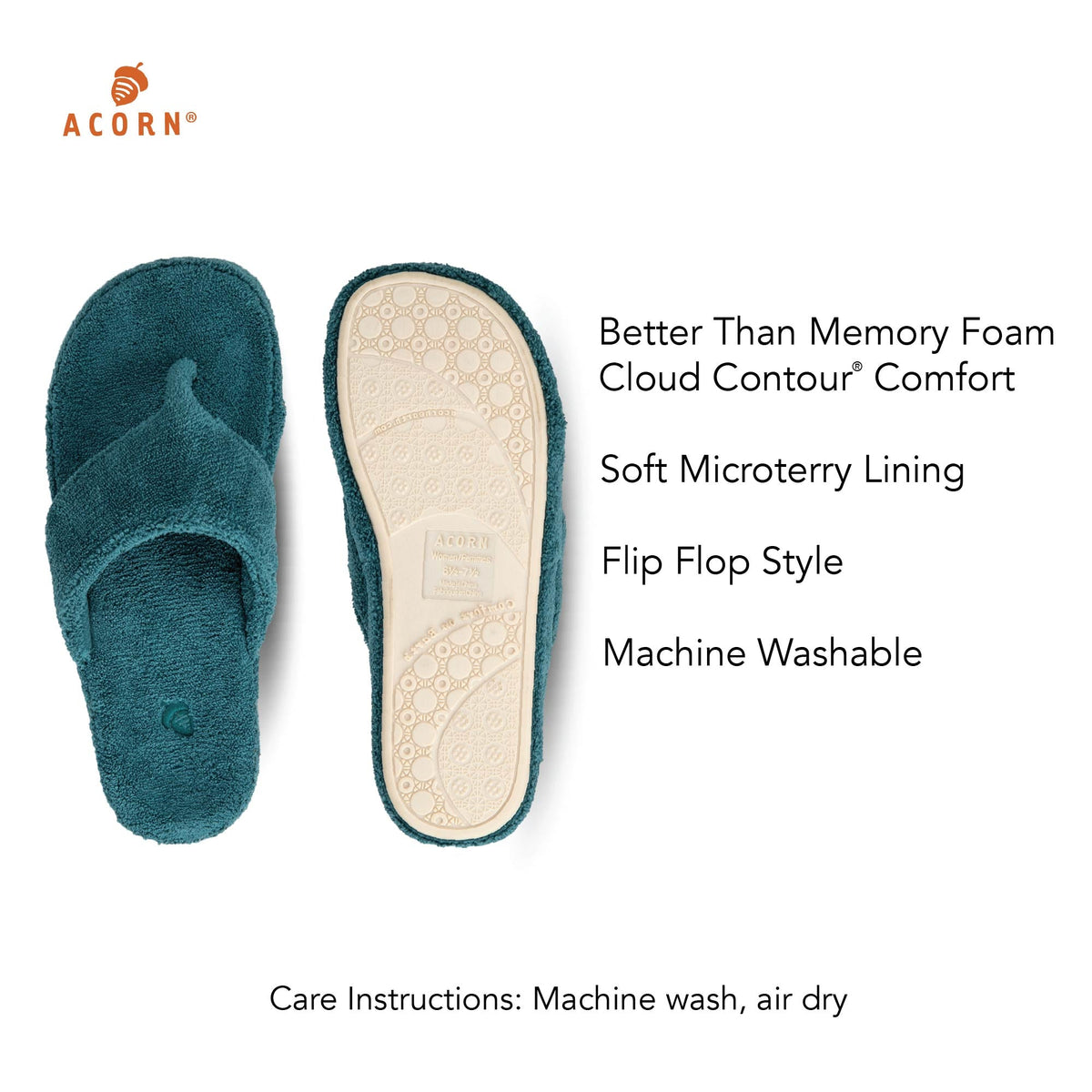 Women's Spa Peacock Colored Flip Flop Slippers

#color_peacock