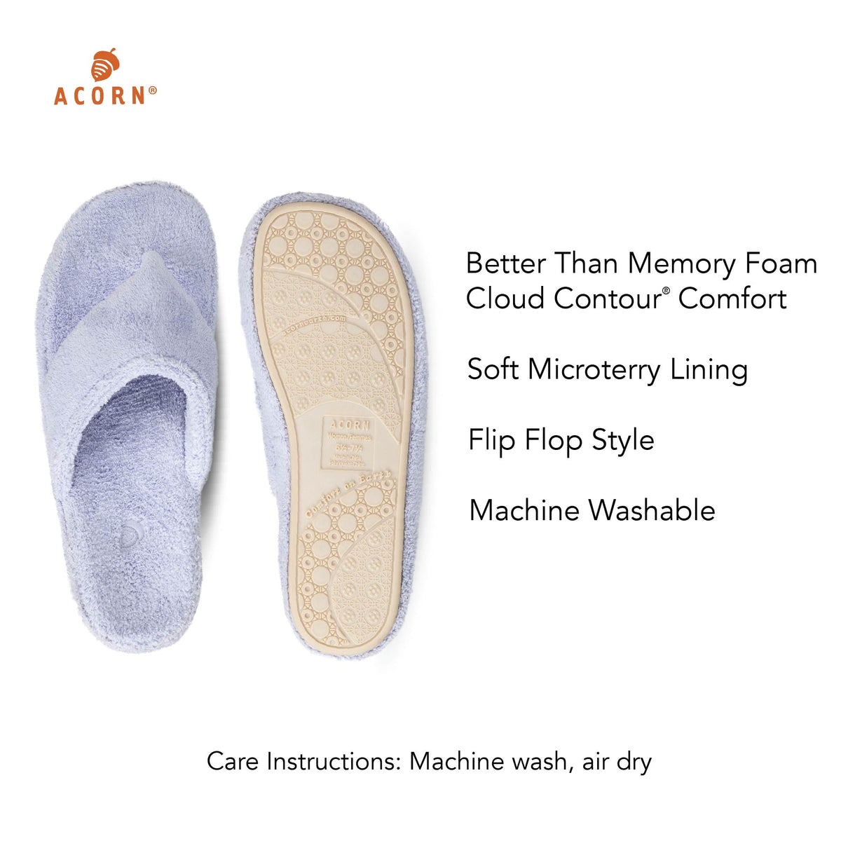 Women's Spa Periwinkle Colored Flip Flop Slippers

#color_periwinkle
