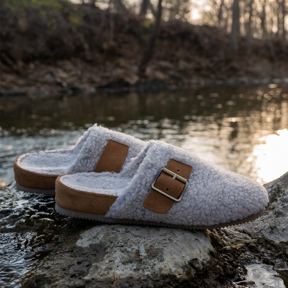 Women's Recycled Ela Clog in Natural Angle View