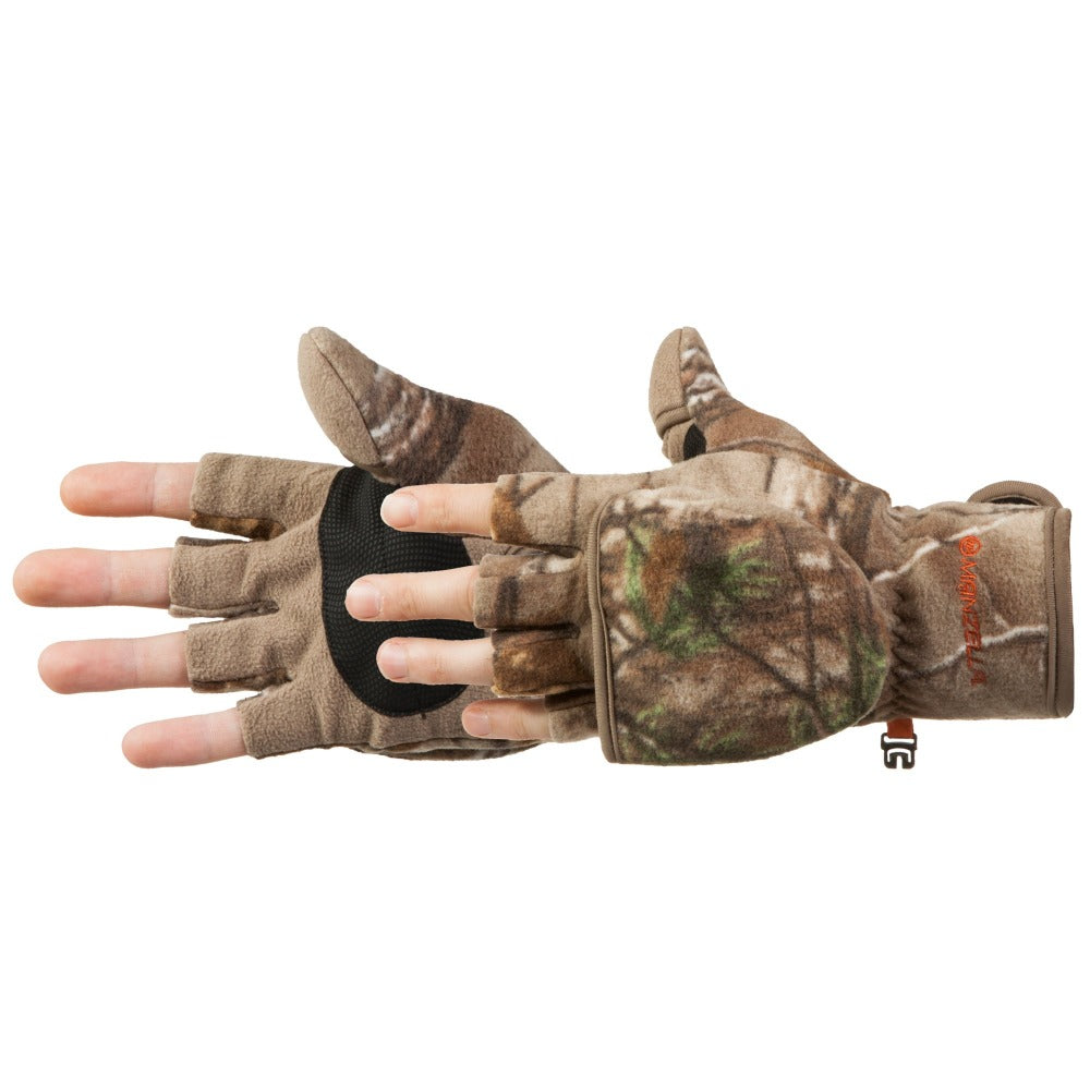Women's Bowhunter Convertible Hunting Gloves Pair Side Profile
#color_brown