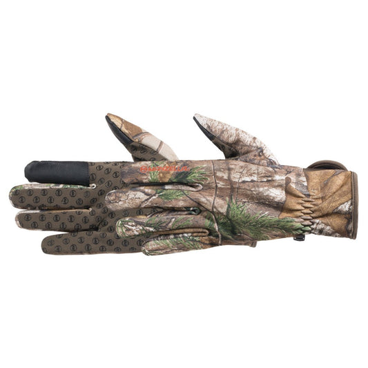 Men's Whitetail Bow Touchtip Gloves in Realtree Xtra Pair Side Profile 
#color_realtree-xtra