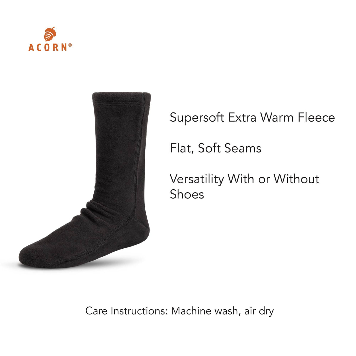 Versafit® Fleece Black Sock

#color_black