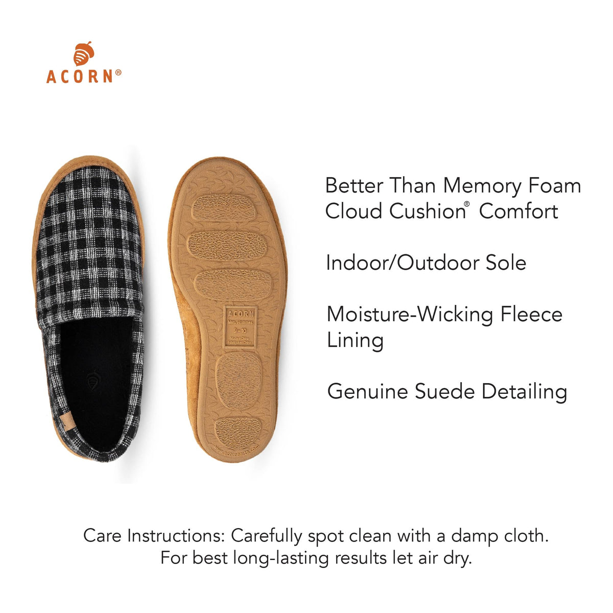 Men's Classic Moccasin Black Charcoal Slipper

#color_black