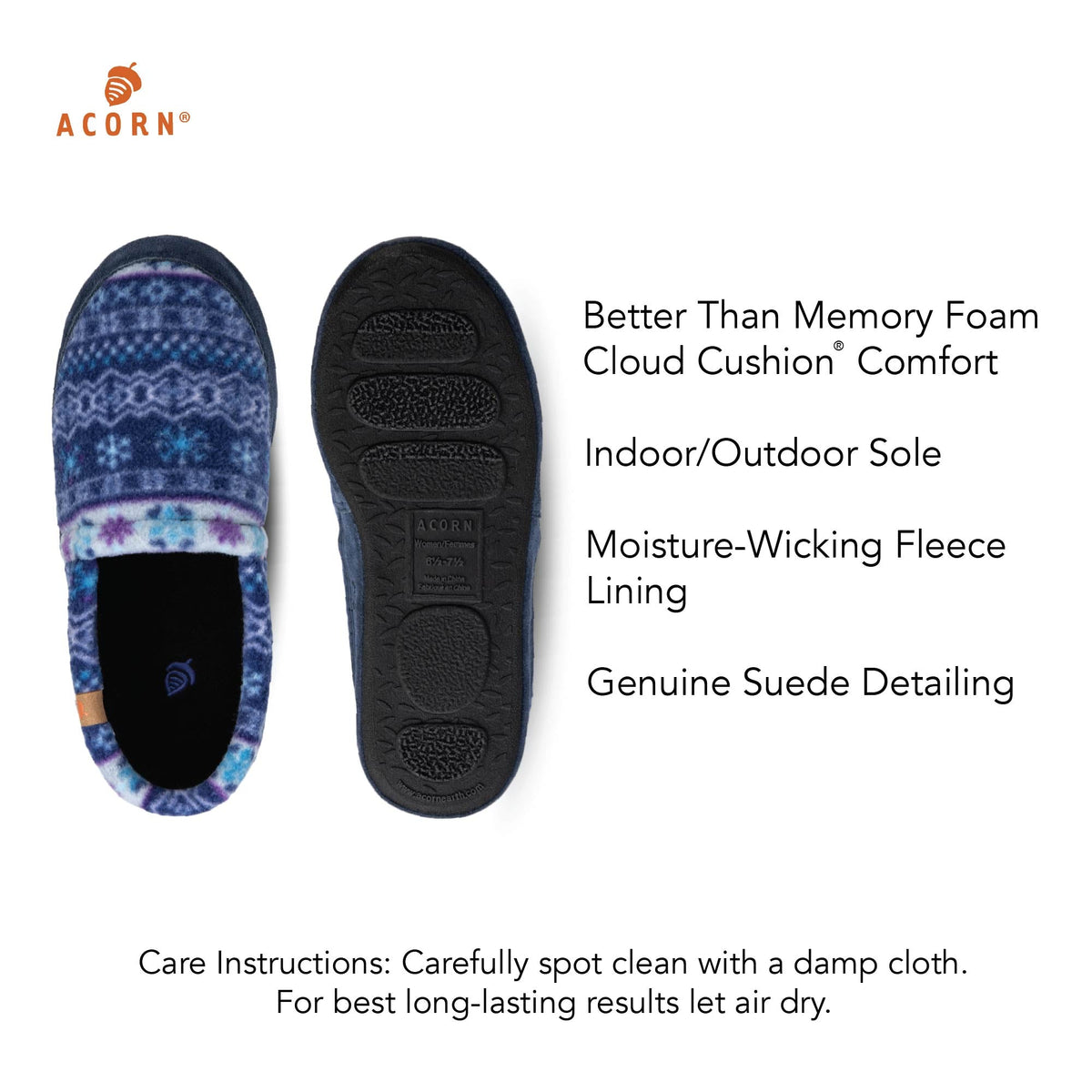 Women's Patterned Blue Moccasin Slipper

#color_icelandic-blue