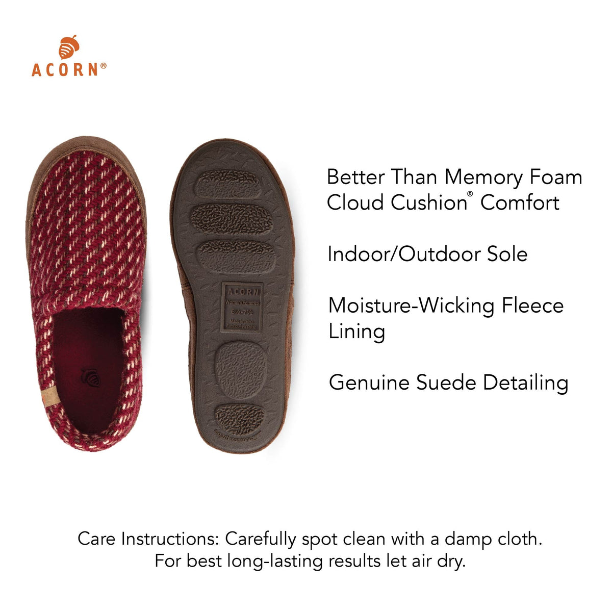 Women's Patterned Garnet Moccasin Slipper

#color_garnet