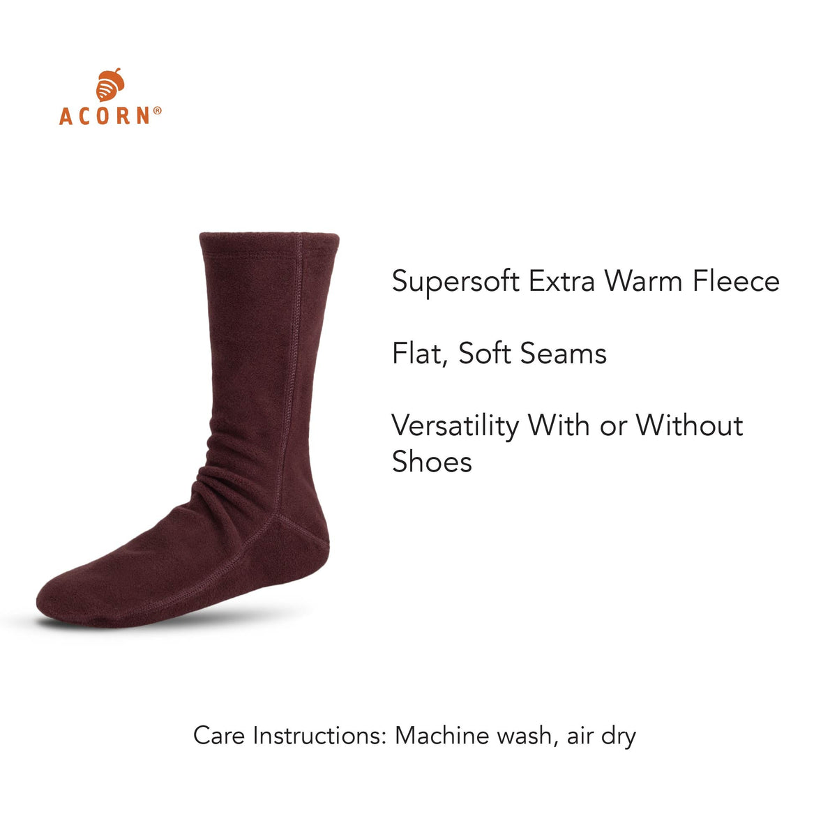 Versafit® Fleece Raisin Sock

#color_raisin