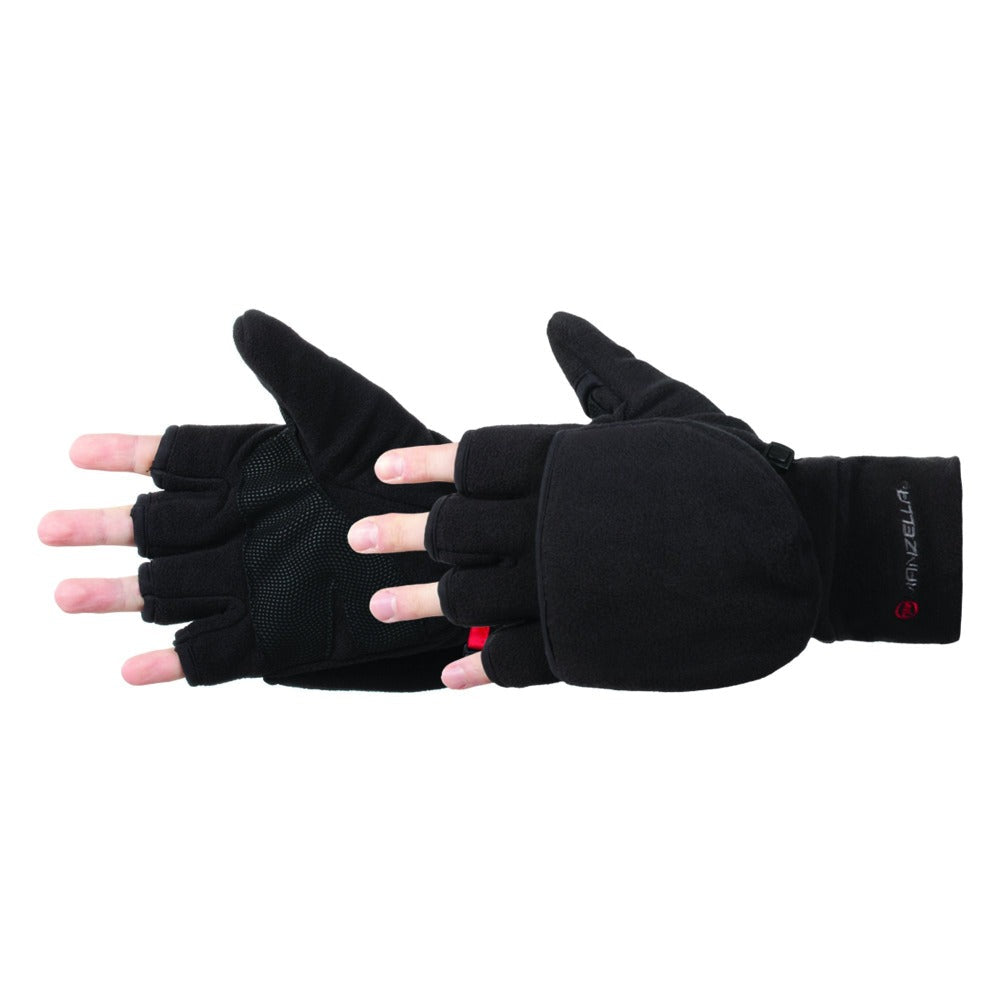 Men's Cascade Convertible Outdoor Gloves pair in Black side profile
#color_black