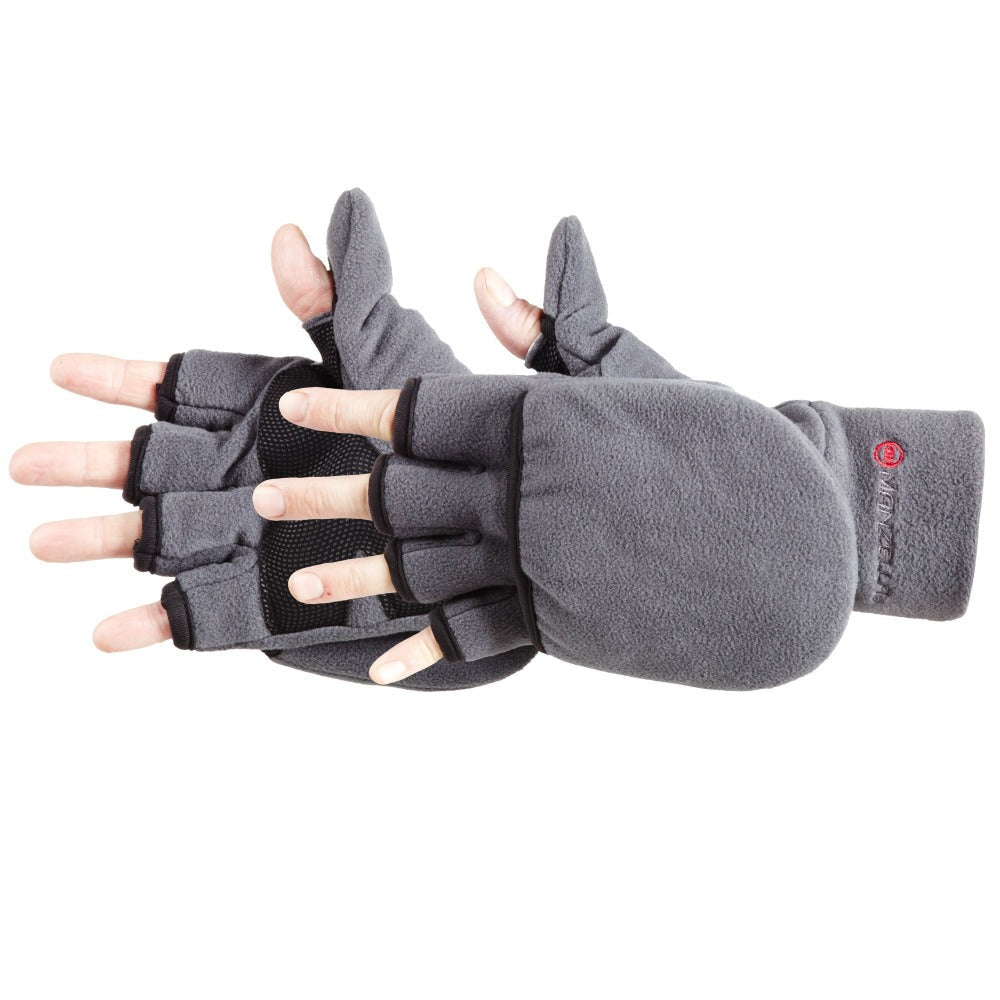 Men's Cascade Convertible Outdoor Gloves pair in Charcoal side profile
#color_Charcoal