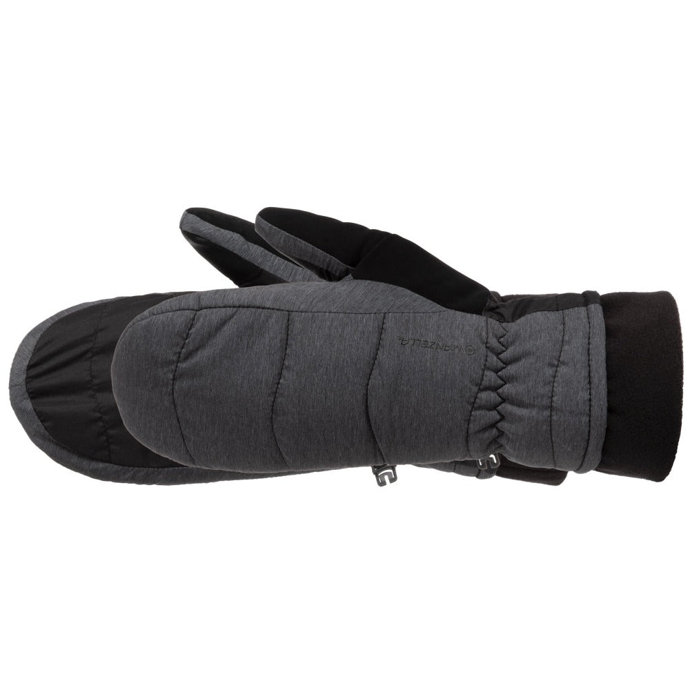 Women's Marlow TouchTip Ski Mitten in Black Heather Pair Side Profile
#color_black-heather