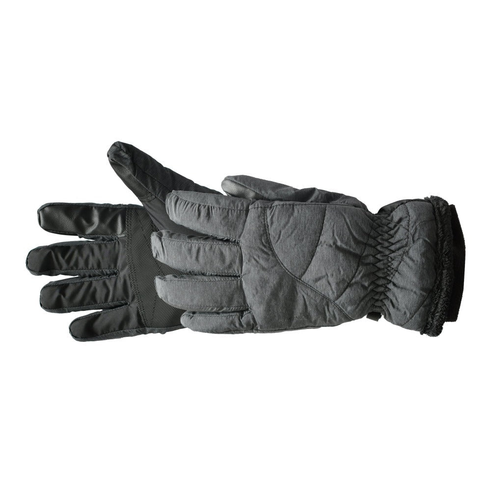 Women's Marlow TouchTip Ski Glove in Black Heather Pair Side Profile
#color_black