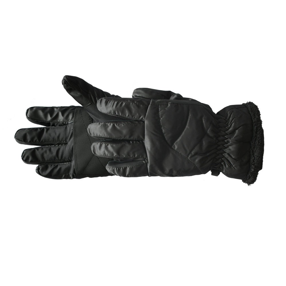 Women's Marlow TouchTip Ski Glove in Black Pair Side Profile#color_black