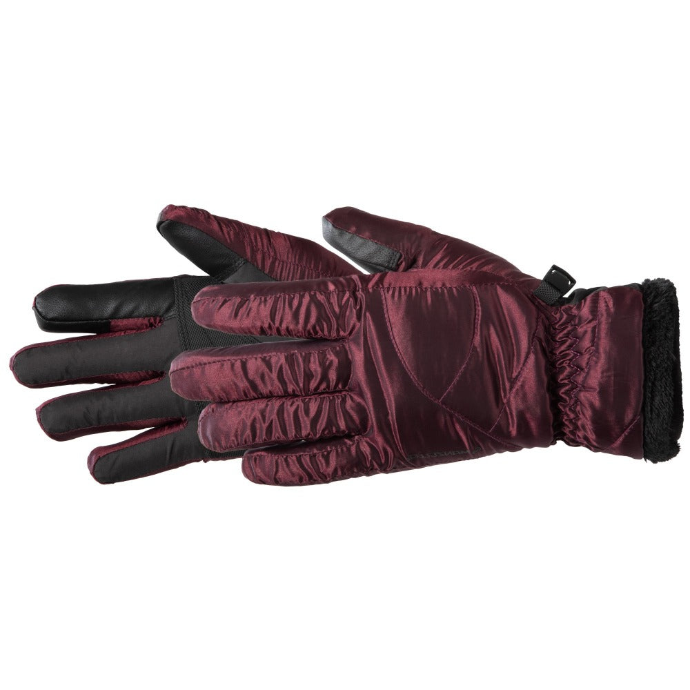 Women's Marlow TouchTip Ski Glove in Plum Pair Side Profile#color_plum