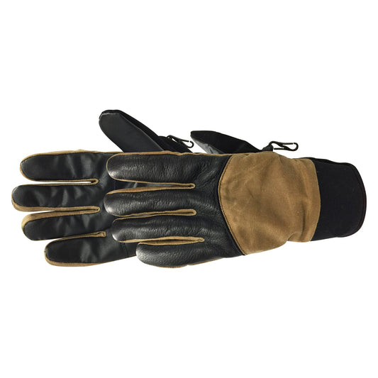 Manzella Men’s Rancher TouchTip Gloves showing rugged leather palms and touchscreen-compatible fingertips.
#color_black