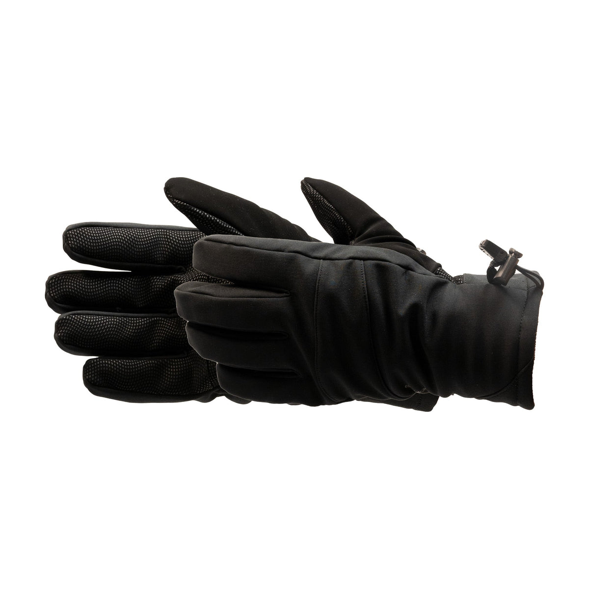 Men's Manzella Explorer Polartec Windbloc sport gloves in black, showing the durable, insulated glove design for outdoor activities.
#color_black