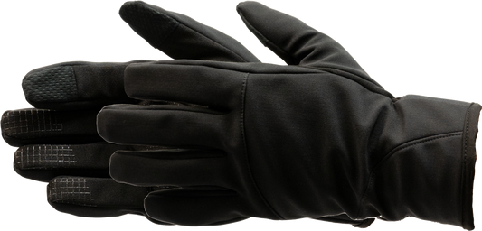 Black Manzella men's Wanderer Polartec Windbloc sport gloves with textured palms and elastic cuffs for warmth and grip.
#color_black