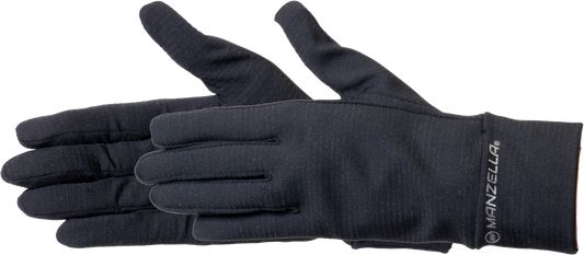Black Women's Quest Sport Gloves by Manzella with TouchTip® technology for touchscreen use.
#color_black