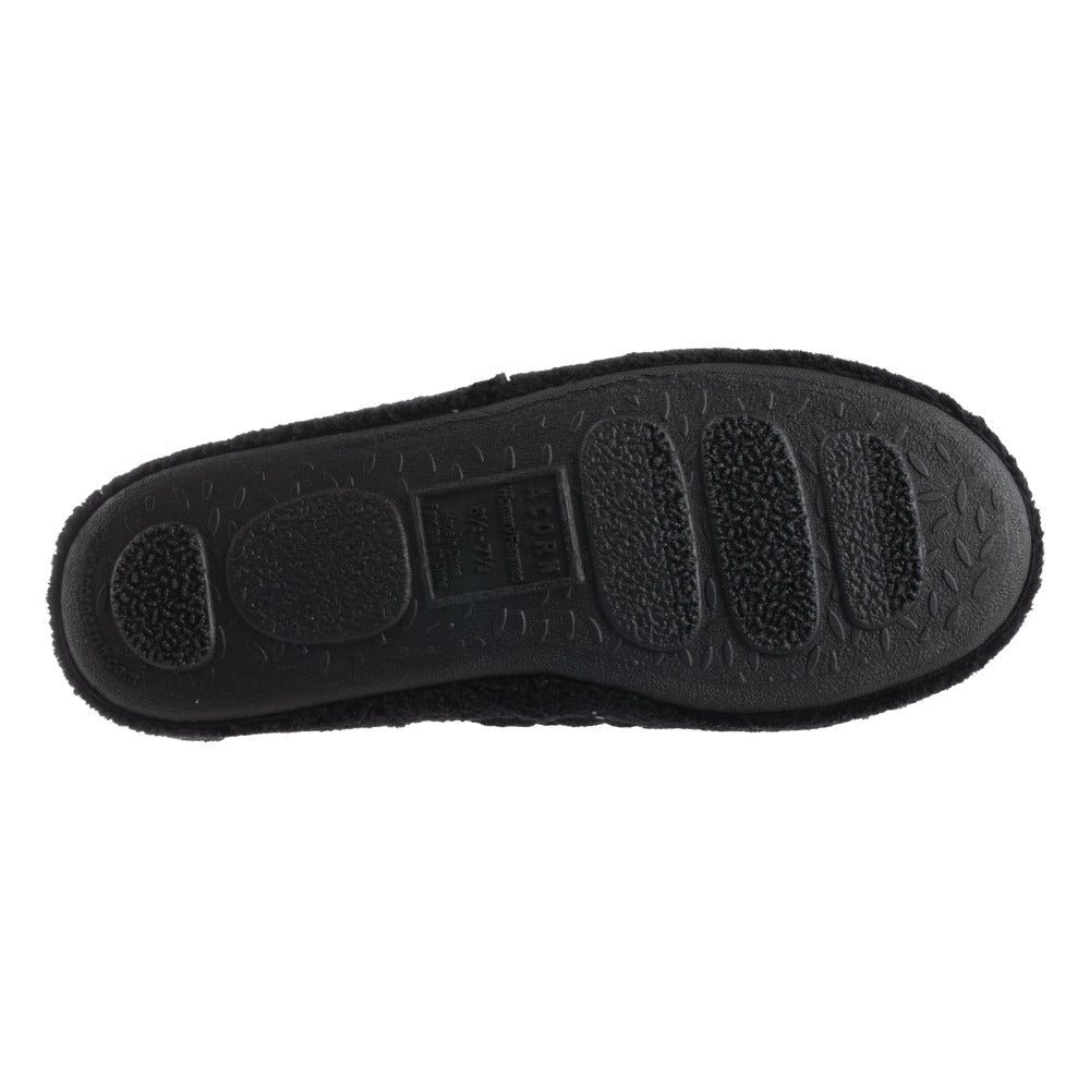 Women's Spa Quilted Clog in Black Bottom Sole Tread#color_black